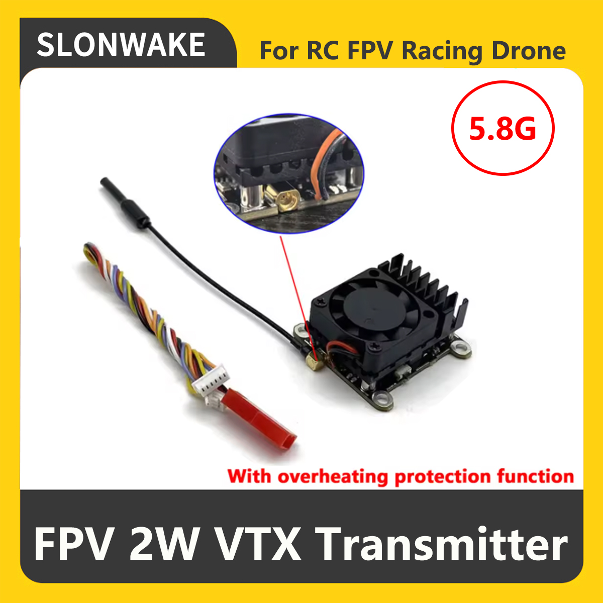 SLONWAKE 5.8G 2000mW FPV VTX T - Drone Camera 评论和价格