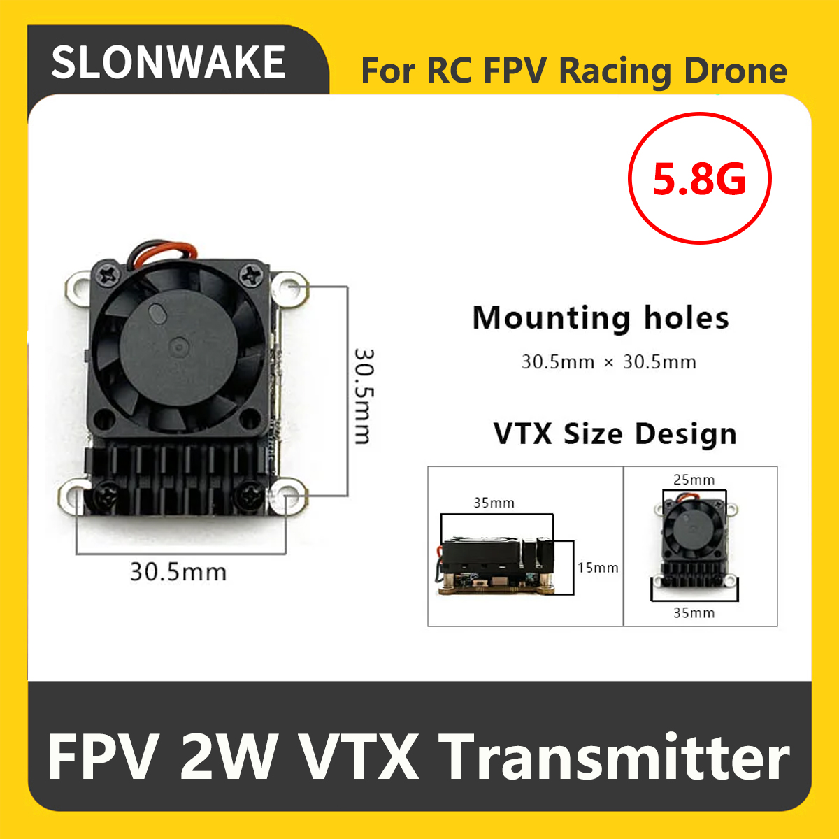 SLONWAKE 5.8G 2000mW FPV VTX T - Drone Camera 评论和价格